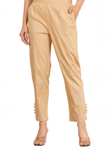 Image of Yash Gallery Women's Regular Fit Mid Rise Solid Lycra Trouser Regular Pants