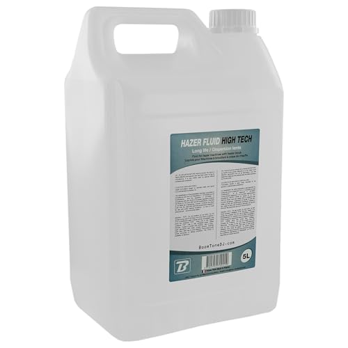 BoomToneDJ Hazer Fluid High Tech 5L Liquide professionnel pour machine à brouillard à corps de chauffe. Bidon 5 litres recyclable. Incolore. Inodore....