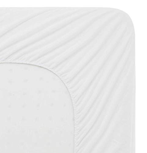 Image of Springtek 100% Waterproof Mattress Protector | Premium Cotton Mattress Bed Cover | Breathable and Non-Allergenic Ultra Soft Fitted Bed Protector | 75x36 Inch, Single, White