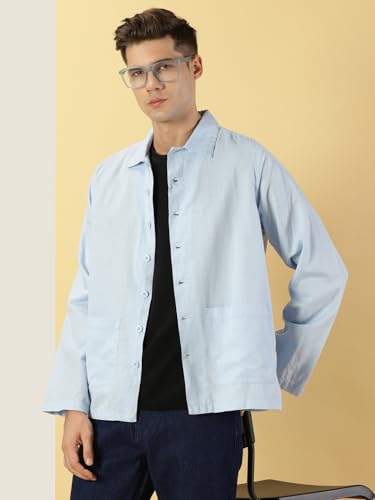 Image of Thomas Scott Men's | Solid | Full Sleeve | Regular Fit | 100% Cotton | Double Pocket | Spread Collar | Casual Shirt