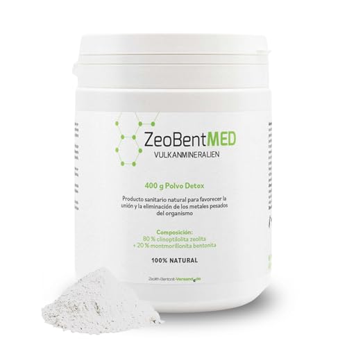 ZeoBent MED Detox en polvo 400 g, zeolita bentonita, dispositivo médico, calidad farmacéutica, ganador de comparación, limpieza intestinal, desintoxicación de metales pesados, tratamiento de