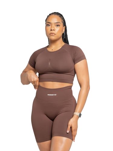 Ensemble court et short de motard femme marron anti frottement extensible