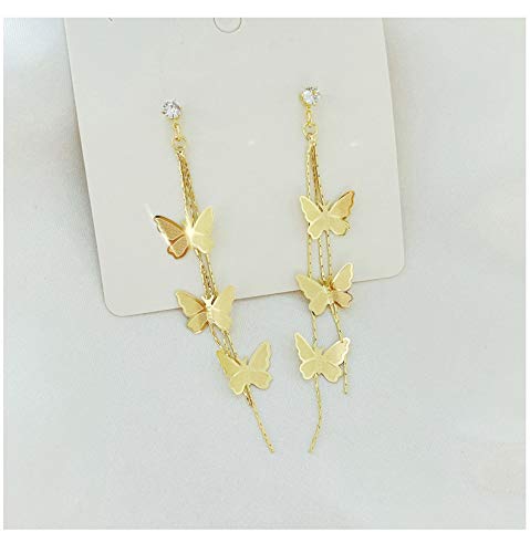 18K Gold Plated Dainty Vivid Butterfly Tassel Earrings Silver Post CZ 3D butterfly Drop Dangle Earrings Fairy Earrings for Women Girls4