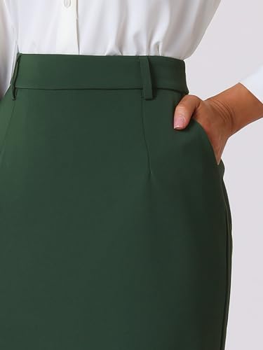 Women's Pencil Skirt High Waist Split Back Work Midi Skirts4