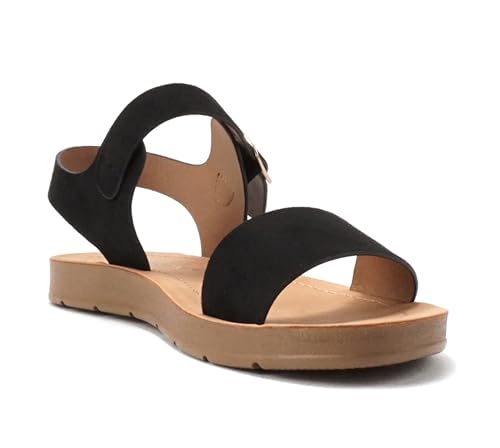 Image of Soda PLENTY ~ Women's Strappy Ankle Wrap Buckle Fashion Flat Sandals