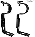 TEJATAN Adjustable Curtain Rod Brackets, Black, Set of 2