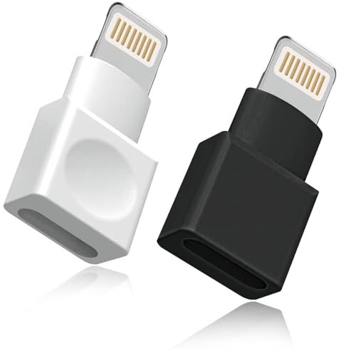 CREHAO Lightning Charging Extender Adapter 2 Pack iPhone Charger Extension