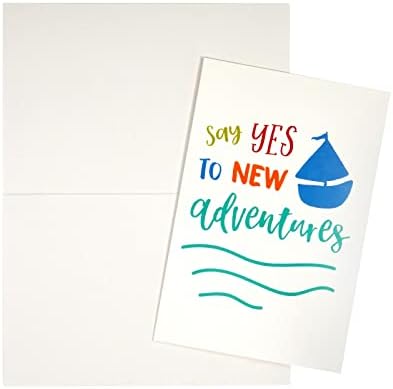 48 Pack Motivational Cards Featuring Positive Quotes and Envelopes, 6 Designs for All Ages, 10.2 x 15.2 cm