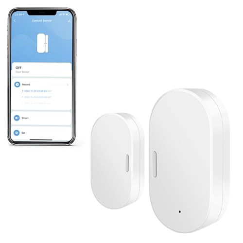 IHSENO Zigbee Door Window Sensor,Wireless Mini Contact Sensor, Smart Security Alarm Open Closed Detector,Battery Powered Compatible with Alexa and Google Home,Zigbee Hub Required (1Pack)