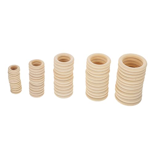 ERINGOGO 60pcs Wooden Ring Hooks for Curtains DIY Handbag Buckle Rings Comfortable Touch