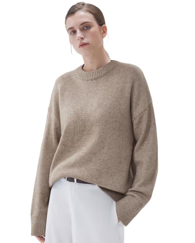 SUUKSESS Women Cashmere Blend Oversized Sweaters Long Sleeve Pullover Tops