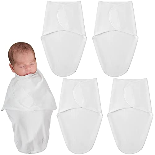 Image of Newwiee 4 Pcs Preemie Swaddle Blanket - Adjustable, Cotton, Newborn Size for Boys & Girls