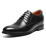 CHAMARIPA Elevator Shoes for Men | Invisible Height Increase Dress Shoes with Built-in System | 2.96 Inches/7.5cm Hidden Lift | Round Toe Calfskin for Formal Business & Wedding | Black | UK 8