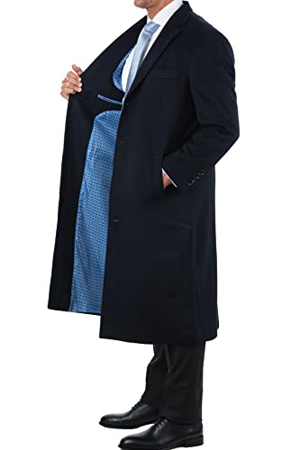 Image of THE SUIT DEPOT Mens Single Breasted Wool Cashmere Full Length Overcoat