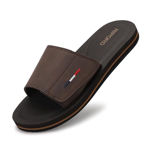 Mens Adjustable Slides Sandals Slip On Sandals Comfortable Athletic Slides