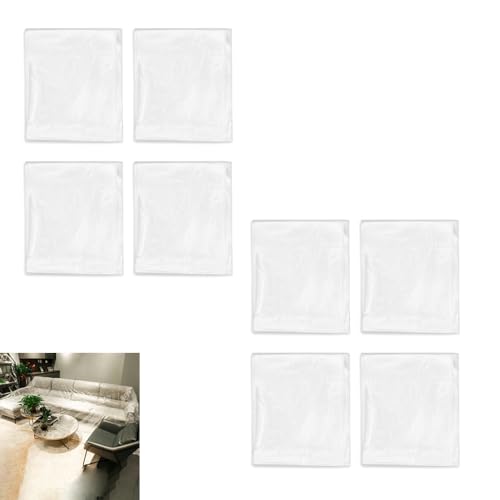 8 Pack 3 x 4 m Extra Large Plastic Drop Cloths for Painting, Plastic Tarp Sheeting for Painting Furniture Floor Protector, Furniture Protection Dust, Paint Covering for Floor