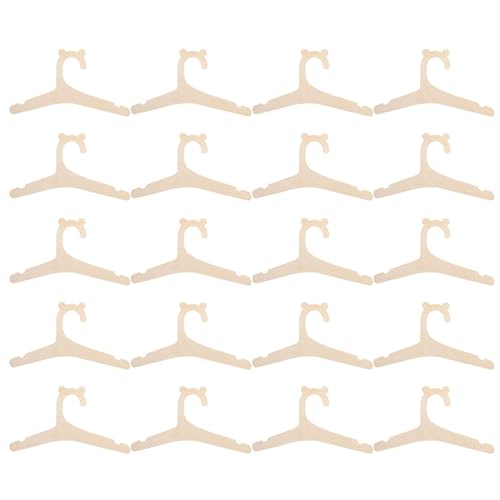Dzmuero Grucce per Bambini 20 Pezzi, Appendiabiti in Legno a Forma di Orsetto con Design a Scanalature per Decorare e Appendere i Vestiti (12,1 x 22,8 cm)