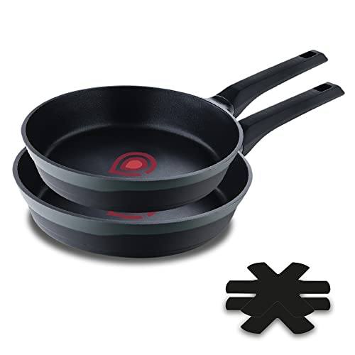 MasterPRO Gastro Reeco | 2er-Set Bratpfannen mit 24 und 28 cm Durchmesser | Heatdot | Recycelter Aluminiumguss | Antihaftbeschichtung | Soft-Touch-Griff | Für alle Kochumgebungen | Für alle Küchen