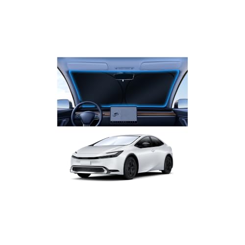 Image of Canvcle Windshield Sun Shade for Toyota Prius 2023-2025 2026 Accessories Upgraded Double-Layer Front Window Sunshade Cover Sun Visor Protector Foldable Block UV Rays Keep Vehicle Cool