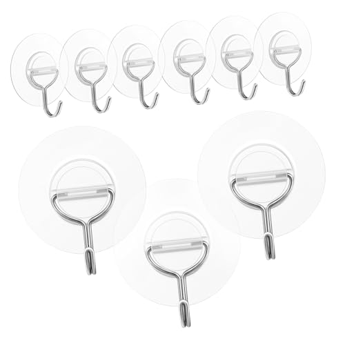 Cabilock 10pcs Self Adhesive Wall Hooks No Damage Hangers for Bathroom Kitchen and Indoor Use Versatile Towel Coat and Shower Holders