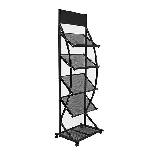 Présentoir à magazines mobile multi-niveaux pour exposition et commerce - 2
