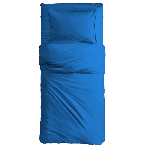 MAXIME MAISON - Set Lenzuola Letto Singolo Cotone 100% Made in Italy, Completo Letto Singolo Cotone Anallergico con Federa Tinta Unita, Biancheria da Letto Certificata Oeko Tex Standard 100