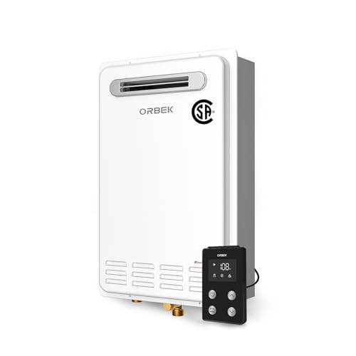 Propane Tankless Water Heater Outdoor - ORBEK 120,000 BTU Up to 5.1 GPM Outdoor Installation - CSA Certified On-Demand Instant hot Water Heater 3/4' NPT Connector Size