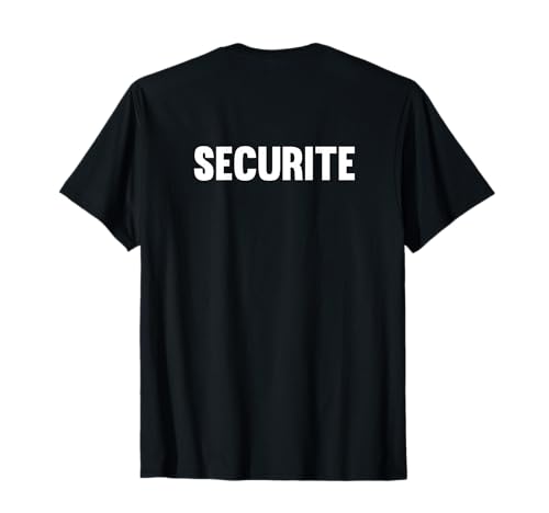 SECURITE Dos Large imprimé à l'arrière Inscription Securite T-Shirt