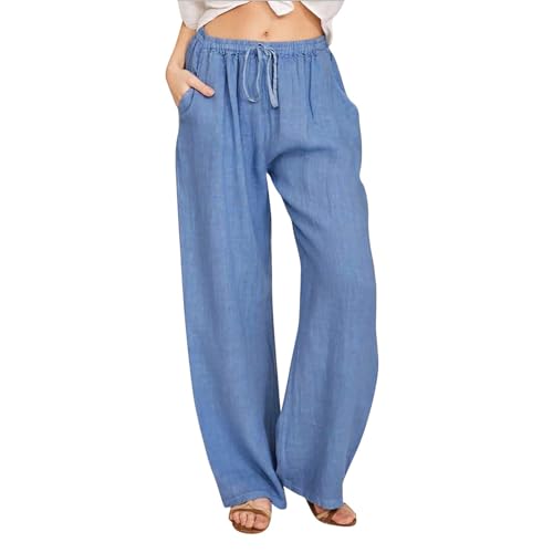 Pantalones casuales de algodón para mujer, de color sólido, holgados, de algodón, para yoga, pantalones de vestir para mujer, a, XXL