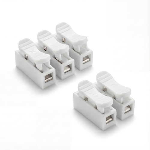 120 Stück Lüsterklemmen SteckbarKabel Verbindungsklemmen Drahtklemmen Schnellverbinder Kabel Klemmen Set Schnellanschlussklemmen Kabel Steckverbinder Elektroklemmen(100 CH2 und 20 CH3)