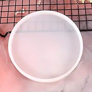 Image of SNOOGG Pack of 1 Round Silicone Mold for Epoxy Resin Casting Coaster Making Mold DIY Resin Art Craft Supplies Cup Mat Home Decoration Personalized Gift Reusable Durable Mold
