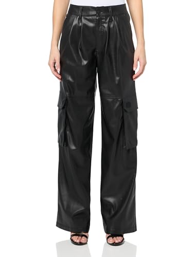 HUGO Women's Leather Effect Cargo Trousers