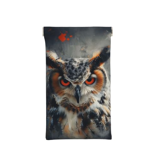 Image of NAITIZ owl art Print Auto-Close PU Leather Eyeglasses Portable & Protective Gadgets Organizer Case for Men and Women
