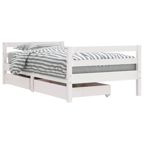vidaXL Estructura Cama Infantil y cajones Madera Pino Blanco 80x160 cm