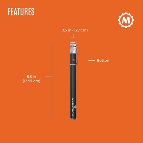 image for Marathon Laser Pointer, Red - Pen Shaped, Class IIIA Laser - 9,000 ft.