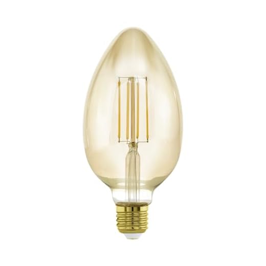 EGLO LED E27 dimmbar, Amber Vintage Glühbirne in MID SIZE Ø 8 cm, LED Lampe für Retro Beleuchtung, 4 Watt (entspricht 35 Watt), 380lm, E27 LED warmweiß, 2200K, Leuchtmittel, Edison Glühbirne, B80