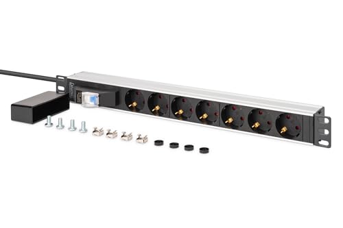 Regleta de 19 pulgadas DIGITUS de 7 tomas con interruptor de protección 6