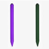 2 Pack Soft Rubber Silicone Sleeve Case Compatible with Microsoft Surface Pen/Pen Pro, Protective Skin Cover case Non-Slip Smooth Grip Holder for Surface Pen Pro (Purple+deep Green)