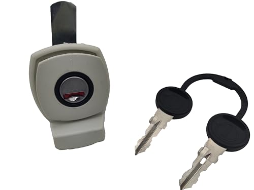 CR-MOESANCO® Kit de Serrure de Coffre de Service, Coffre à gaz pour Caravane ou Camping-Car, Blanc, 45 x 45 mm et poignée