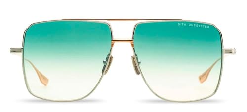 Dita DUBSYSTEM DT DTS157 A-03 Silver/Rose Gold Metal Oversized Sunglasses Green Gradient Lens2