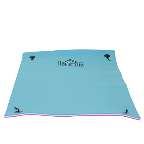 HOMCOM 10’ x 5’ Foam Floating Water Pad Swim Mat - Blue/White/Red