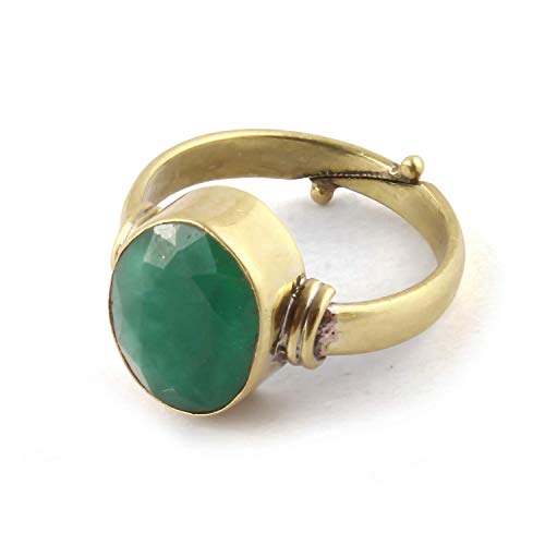 TODANI JEMS ® 3.25 to 11.25 Ratti Natural Certified Emerald Panna Gemstone Silver, Copper Panchdhatu Panna Emerald Birthstone Astrology Ring for Men (3.25)