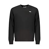 FILA LEVERANO Regular Crew Sweat-Black-XL, Negro, XL