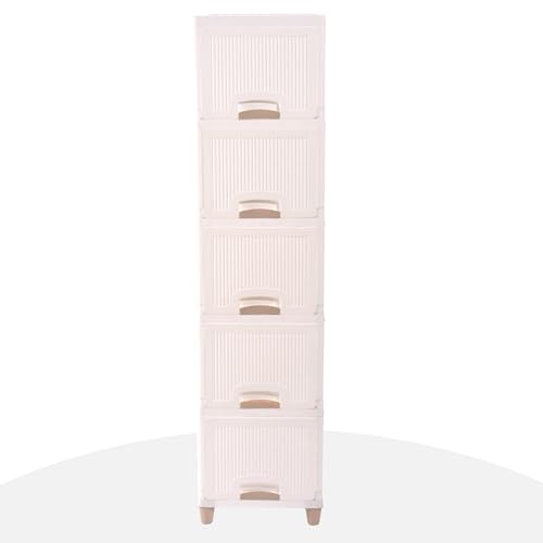 Image of YASONIC π± π§πΆπ²πΏ Foldable Plastic Rack for Storage /Kitchen Cupboard /Versatile and Sturdy Wardrobe for Clothes /Multipurpose Storage Organizer /Closet for Bedroom /Living Room /Laundry Room (Off White)