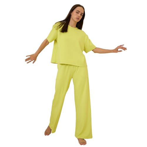 Ensemble de pyjama vert citron doux Sweet Dreams 36 pour des nuits sereines
