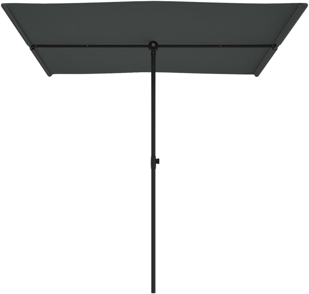lateral view of the vidaXL rectangular garden parasol, showcasing its aluminum pole and anthracite canopy.