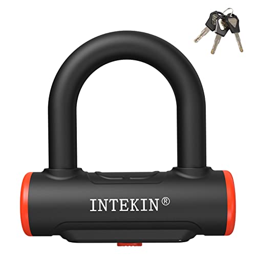INTEKIN Motorradschloss 16 mm gehärteter Stahlbügel, Mini Bügelschloss...