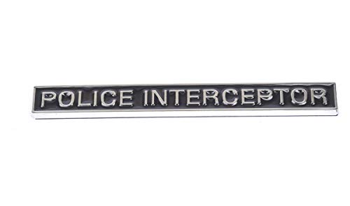 Image of EmbRoom Police Interceptor Emblem, 3D Emblems Trunk Nameplate Badge Sticker Decal Replacement for Explorer (Chrome 2pcs)