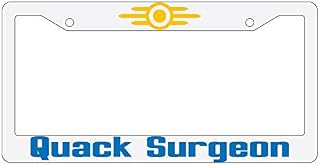 Quack Surgeon White Plastic License Plate Frame DG