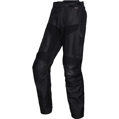 FLM Grip WP Textilhose - Wasserdicht & Atmungsaktiv - Clime-Max Membran - Mit Knieprotektoren - Schwarz